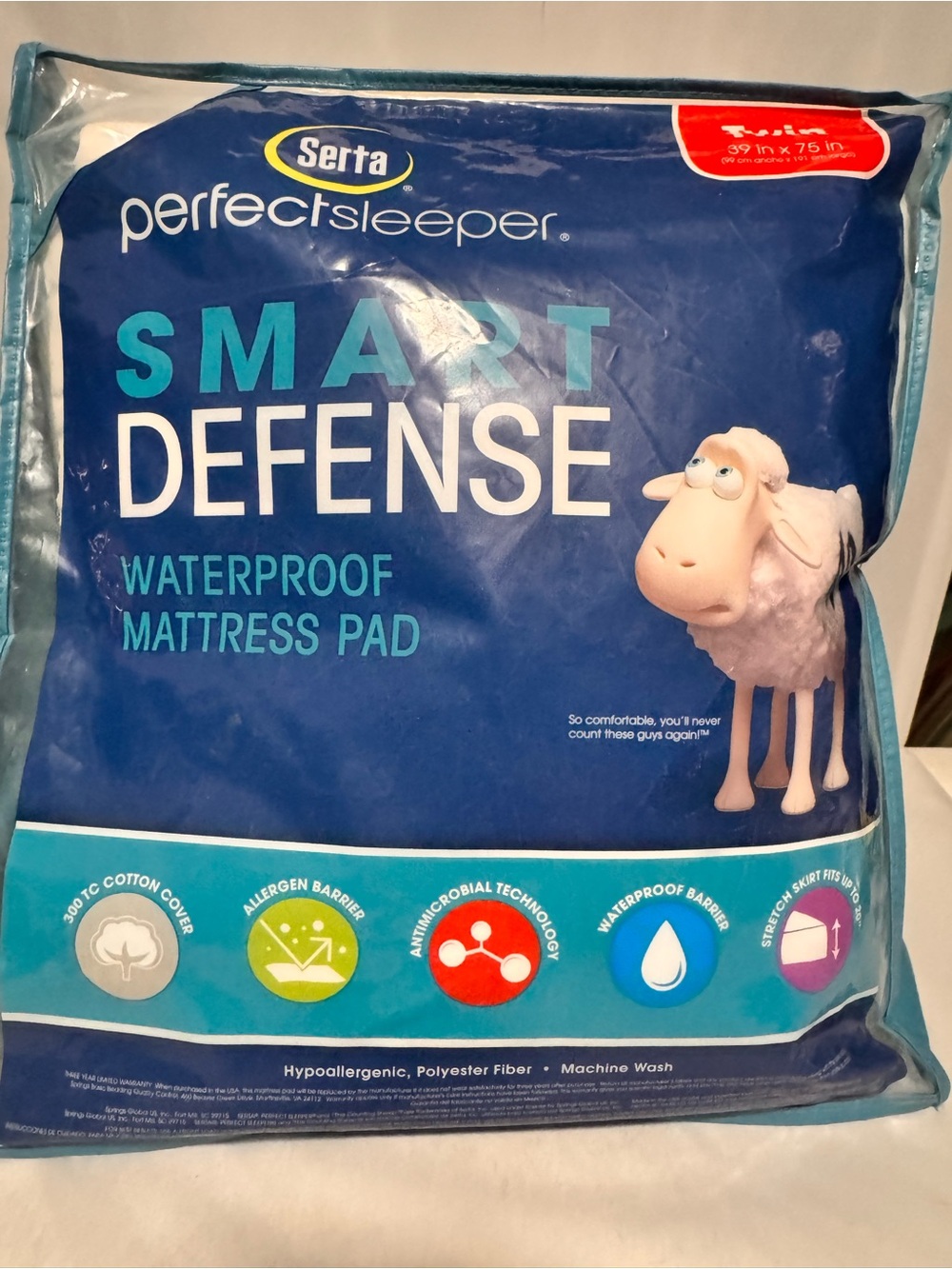 Serta Twin Waterproof Mattress Pad New